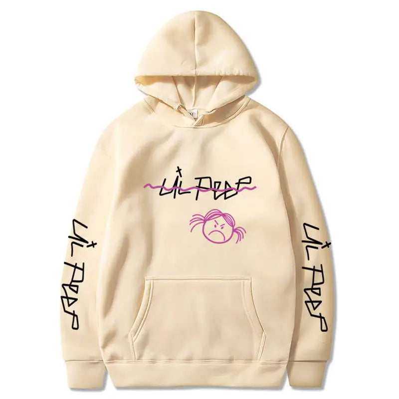 Lil Peep Cartoon Printed Hoodies For  Women Sweatshirts Cry Baby Hooded Pullover Fall Winter Long Sleeves Fleece Streetwear